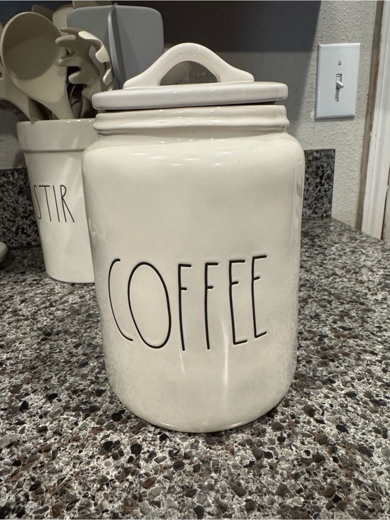 Other - Rae Dunn Ceramic Coffee Canister - White Coffee Storage Jar